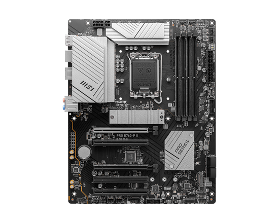 Picture of MSI | PRO B760-P II | Processor family Intel | Processor socket LGA1700 | DDR5 | Number of SATA connectors 4