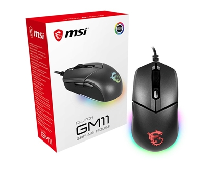 Attēls no MSI CLUTCH GM11 WHITE Gaming Mouse '2-Zone RGB, upto 5000 DPI, 6 Programmable button, Symmetrical design, OMRON Switches, Center'