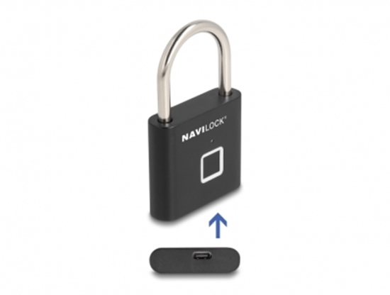 Picture of Navilock Padlock with fingerprint 75 x 45 x 13 mm black