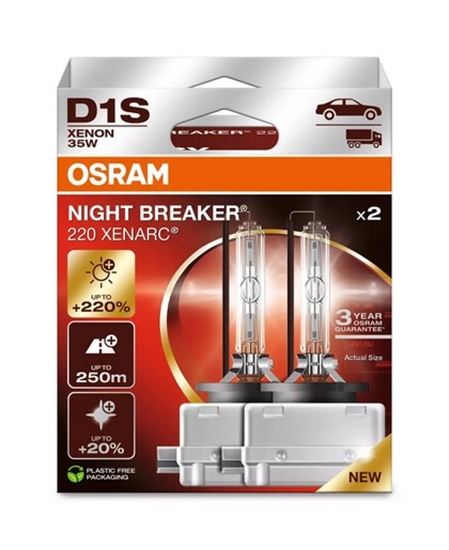 Picture of OSRAM D1S XENARC NIGHT BREAKER 220 - 3-year warranty