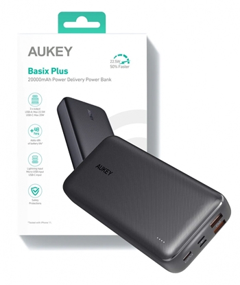 Picture of PB-N74S Power Bank | 20000 mAh | 5xUSB | Quick Charge 3.0 | Power Delivery 3.0 | 22.5W | SCP | LED | kabel USB-C