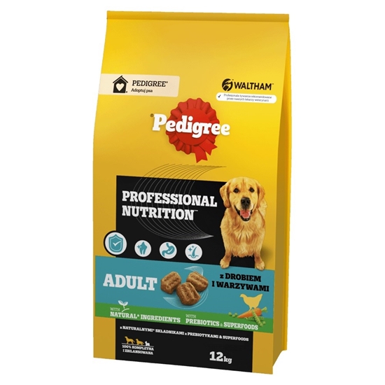 Изображение PEDIGREE Professional Nutrition Adult with poultry and vegetables, medium and large breeds - dry dog food - 12kg