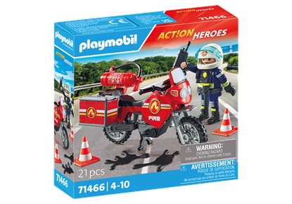 Picture of PLAYMOBIL ACTION HEROES Ugniagesių motociklas ir alyvos išsiliejimas 71466