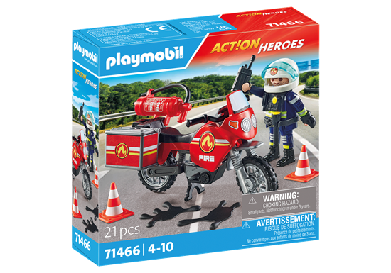 Picture of PLAYMOBIL ACTION HEROES Ugniagesių motociklas ir alyvos išsiliejimas 71466