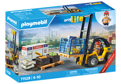 Picture of Playmobil PLAYMOBIL MY LIFE Forklift truck with cargo 71528