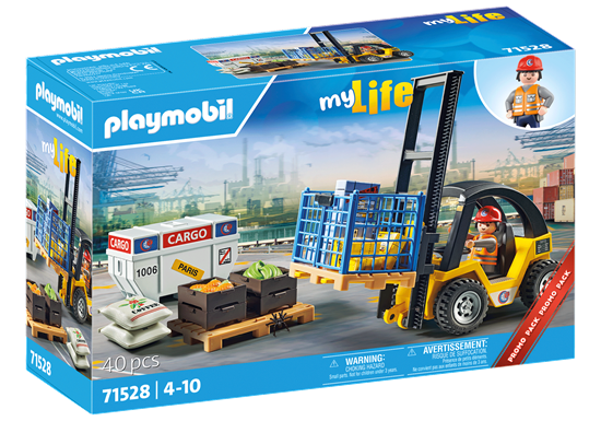 Picture of Playmobil PLAYMOBIL MY LIFE Forklift truck with cargo 71528