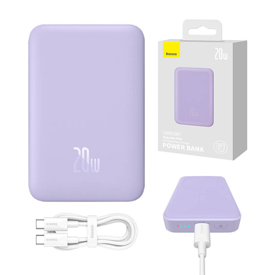 Picture of Powerbank Baseus Magnetic Mini 20W 10000mAh Fioletowy