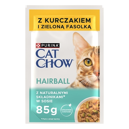 Attēls no PURINA Cat Chow Hairball Chicken and Beans - wet cat food - 4 x 85g