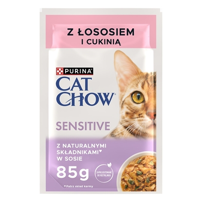 Picture of PURINA Cat Chow Sensitive Salmon and Zucchini - wet cat food - 4 x 85g