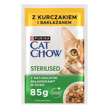 Attēls no PURINA Cat Chow Sterilised Chicken and Aubergine - wet cat food - 4 x 85g