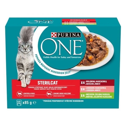 Picture of PURINA One Sterilcat mix flavours - wet cat food - 12 x 85g