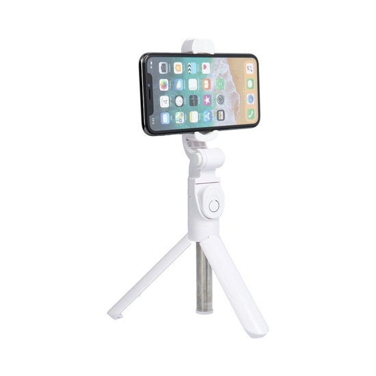 Picture of RoGer AA 2in1 Selfie Stick + Tripod Telescopic Stand with Bluetooth Remote Control White