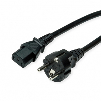 Attēls no ROLINE Power Cable, straight IEC Connector, black, 3 m