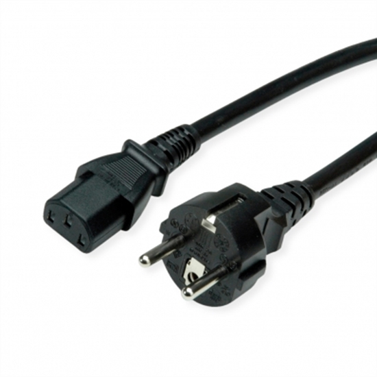 Изображение ROLINE Power Cable, straight IEC Connector, black, 3 m