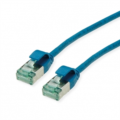 Attēls no Roline Recycled Material ROLINE RM U/FTP DataCenter Patch Cord Cat.6A (Class EA), slim, blue, 0.15 m