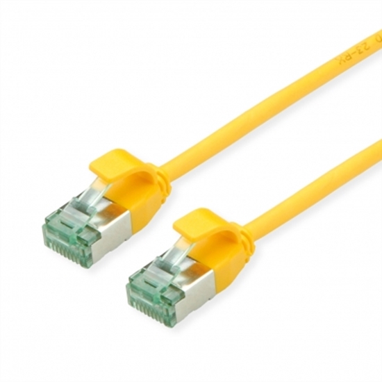 Picture of Roline Recycled Material ROLINE RM U/FTP DataCenter Patch Cord Cat.6A (Class EA), slim, yellow, 0.15 m