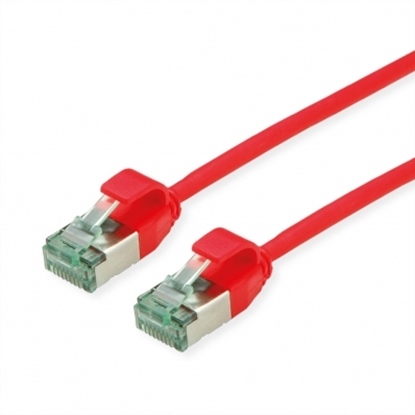 Attēls no Roline Recycled Material ROLINE RM U/FTP DataCenter Patch Cord Cat.6A (Class EA), slim, red, 0.15 m