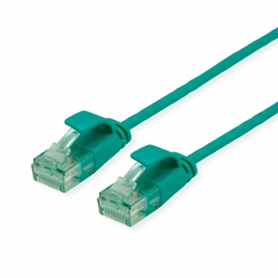 Picture of Roline Recycled Material ROLINE RM UTP Data Center Patch Cord Cat.6A (Class EA), Slim, green, 0.15 m