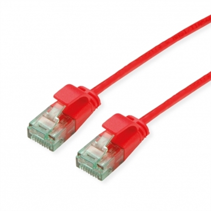 Picture of Roline Recycled Material ROLINE RM UTP Data Center Patch Cord Cat.6A (Class EA), Slim, red, 0.3 m