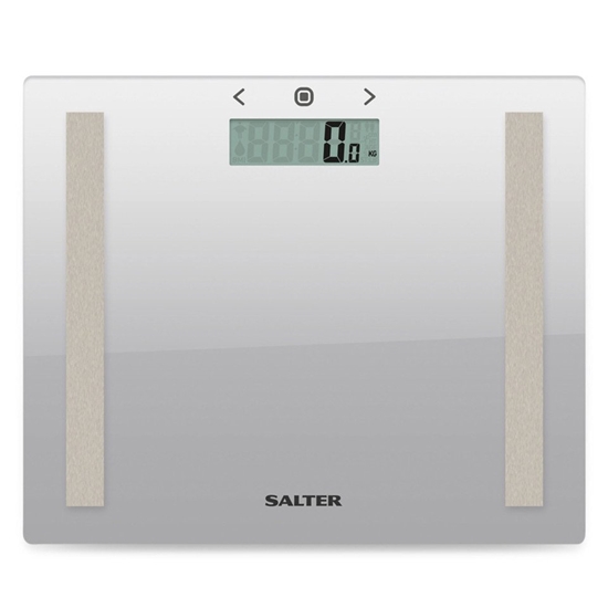 Picture of Salter 9113 SV3RAREU16 Compact Glass Analyser Bathroom Scales - Silver