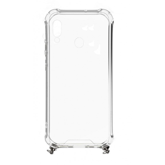 Изображение Samsung A20e Silicone TPU Transparent with Necklace Strap Space Gray