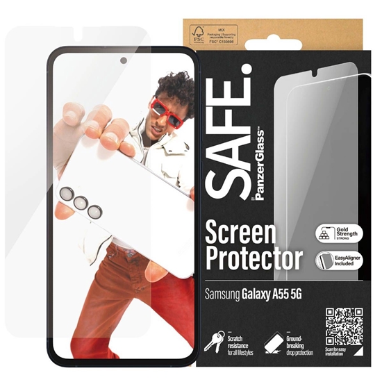 Изображение SAFE by PanzerGlass Screen Protector Samsung Galaxy A55 5G | Ultra-Wide Fit w EasyAligner | PanzerGlass