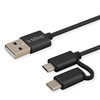 Изображение Savio CL-128 USB cable USB 2.0 1 m USB A USB C/Micro-USB A Black