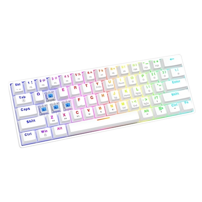 Attēls no SAVIO MECHANICAL KEYBOARD WHITEOUT X2 OUTEMU BLUE, HOT SWAP