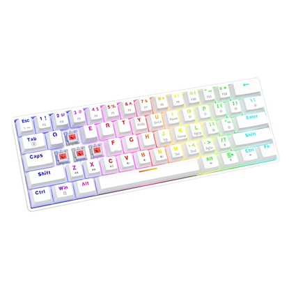 Изображение SAVIO MECHANICAL KEYBOARD WHITEOUT X2 OUTEMU RED, HOT SWAP