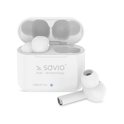 Изображение Savio TWS-07 PRO Wireless Bluetooth Earphones Headset White