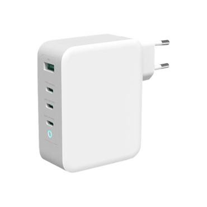 Picture of Ładowarka Deltaco USB-C sieninis įkroviklis DELTACO 1x USB-A, 3x USB-C, bendra galia 130 W, balta / USBC-GAN04