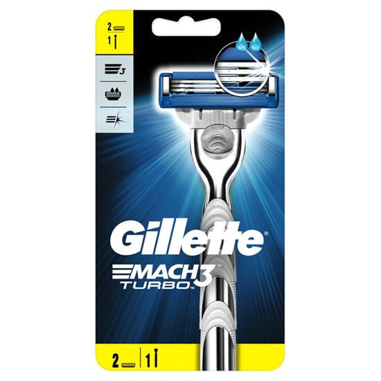 Picture of Skuveklis vīriešu Gillette Mach3 Turbo +2 kasetes