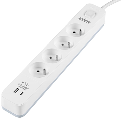 Picture of Surge protection strip EVER PROTECT 4PL 1A1C 1,5 m