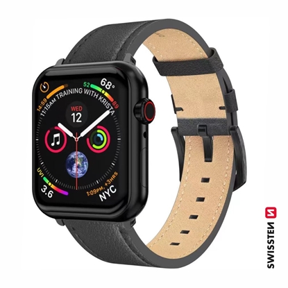 Attēls no Swissten Leather Strap for Apple Watch 42 / 44 / 45 / 49mm