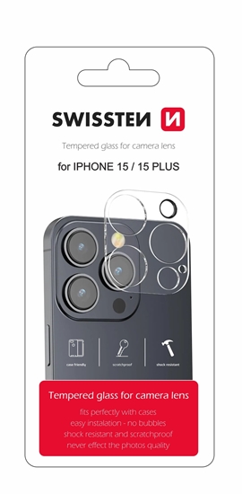 Picture of Swissten Tempered Glass For Camera Lens For Apple iPhone 15 / iPhone 15 Plus