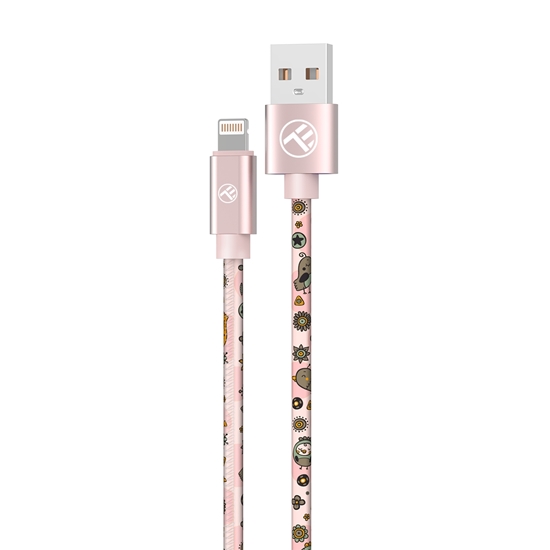 Picture of Tellur Graffiti USB to Lightning Cable 3A 1m Pink