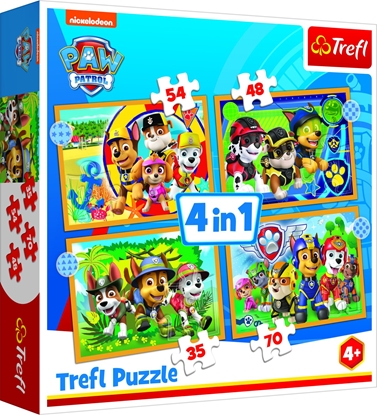 Изображение TREFL PAW PATROL 4 dėlionių rinkinys „Šuniukas-patrulis“