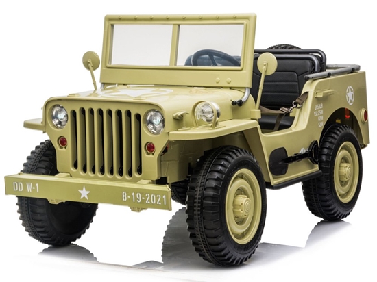 Изображение Trivietis elektromobilis "Jeep Willys", smėlio spalvos