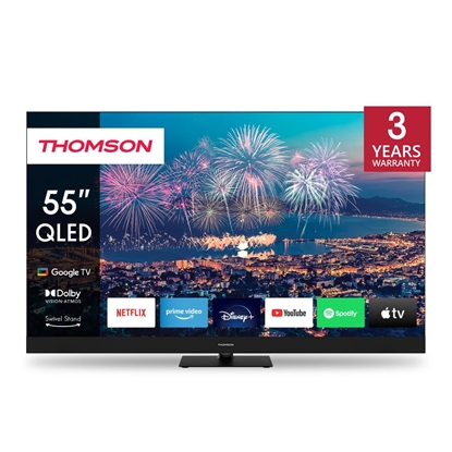 Изображение TV Set|THOMSON|55"|4K/Smart|QLED|3840x2160|Wireless LAN|Bluetooth|Google TV|Black|55QG6C14