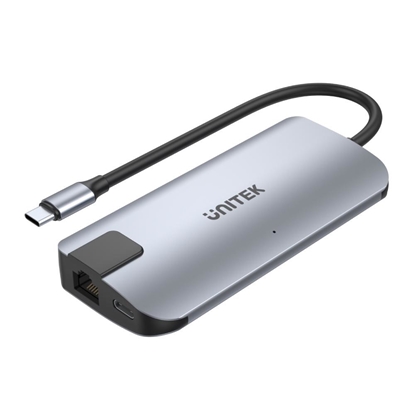 Изображение UNITEK uHUB P5+ USB 2.0 Type-C Black, Grey