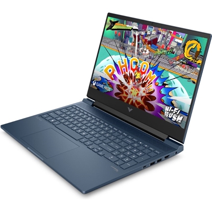 Изображение VICTUS by HP Gaming Laptop 16-s1004ny - Ryzen 5 8645HS, 16GB, 1TB SSD, 16.1" FHD 300-nit 144Hz, GeForce RTX 3050 6GB, 1080p cam, US backlit keyboard, 70Wh, Performance Blue, Win 11 Home, 1 years