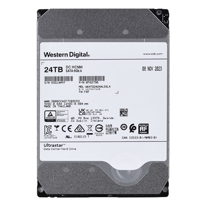 Attēls no Western Digital Ultrastar DC HC580 3.5" 24 TB Serial ATA