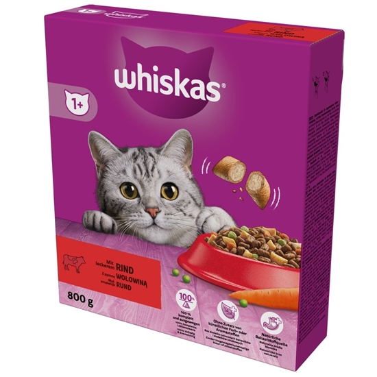 Изображение WHISKAS with delicious beef - dry cat food - 800g