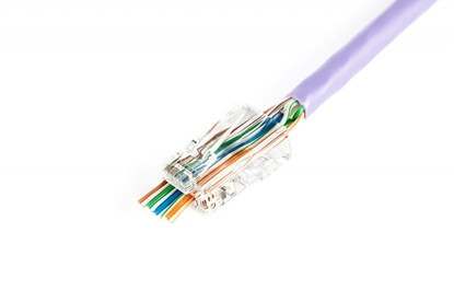 Picture of Wtyk RJ45 (8P8C) przelotowy, kat.5e, nieekranowany, AWG 26-24, opakowanie 100 sztuk