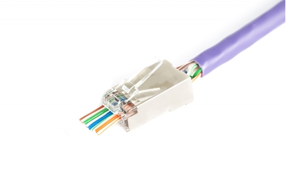 Изображение Wtyk RJ45 (8P8C) przelotowy, kat.6, ekranowany, AWG 26-24, opakowanie 100 szt. 