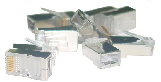 Изображение Wtyk RJ45 ekranowany kat.6 uniwersalny drut/linka 8P8C 100szt