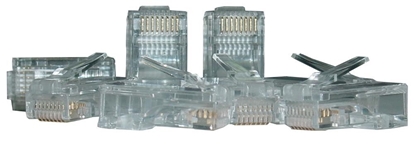 Изображение Wtyk RJ45 kat.6 UTP uniwersalny drut/linka 8P8C 100szt