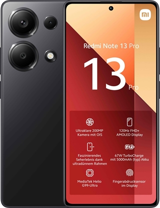 Picture of Xiaomi Redmi Note 13 Pro 16.9 cm (6.67") Hybrid Dual SIM Android 13 4G USB Type-C 8 GB 256 GB 5000 mAh Black