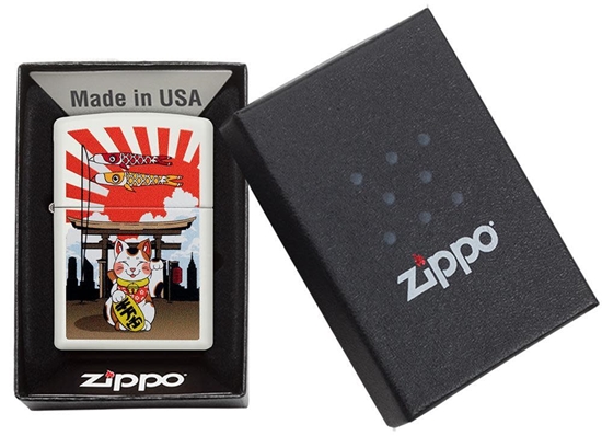 Picture of Zippo Lighter 214CI411992 Lucky Cat Design