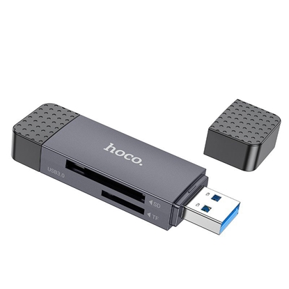 Picture of Atminties kortelių skaitytuvas Hoco HB45 USB-C/USB-A 2-in-1 USB2.0 pilkas